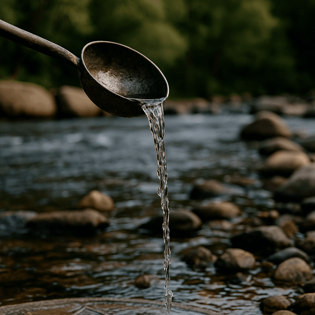 Elementos como Vinculo AGUA 1 Río sagrado y rituales de purificación con agua en contextos ancestrales y religiosos.